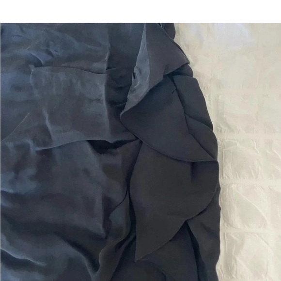 Ba&sh jupe anja black cupro ruffle midi skirt - Picture 3 of 11